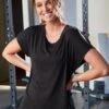 Pour Moi Energy Tie Side Short Sleeve Yoga Top - Black -Modish Muse 1005A SQ1 0000000004 BLACK MDf