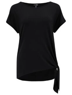 Pour Moi Energy Tie Side Short Sleeve Yoga Top - Black 9 Pour Moi Energy Tie Side Short Sleeve Yoga Top - Black -Modish Muse 1005A SQ5 0000000004 BLACK MDd1