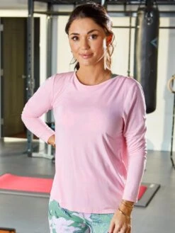 Pour Moi Cross Back Jersey Yoga Top - Light Pink