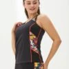 Pour Moi Energy Racer Back Tank Top - Black/Multi -Modish Muse 100IT SQ1 0000000292 BLACK MULTI MDf