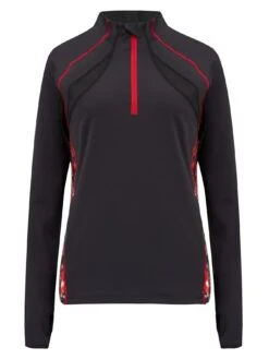 Pour Moi Energy Long Sleeved Half Zip Printed Running Top - Black/Multi -Modish Muse 100J0 SQ4 0000000292 BLACK MULTI MDd