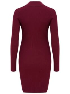 Pour Moi Eva Rib Knit V-Neck Collar Mini Dress - Dark Purple -Modish Muse 1081U SQ5 0000000213 DARK PURPLE MDd1