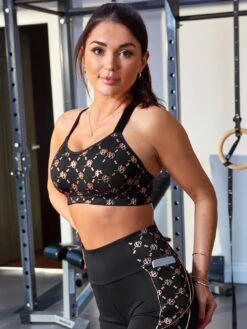 Pour Moi Energy Empower U/W Lightly Padded Convertible Sports Bra - Black/Multi -Modish Muse 10B0D SQ3 0000000292 BLACK MULTI MDo