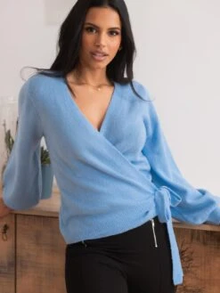 Pour Moi Elle Knit Ballet Top - Light Blue