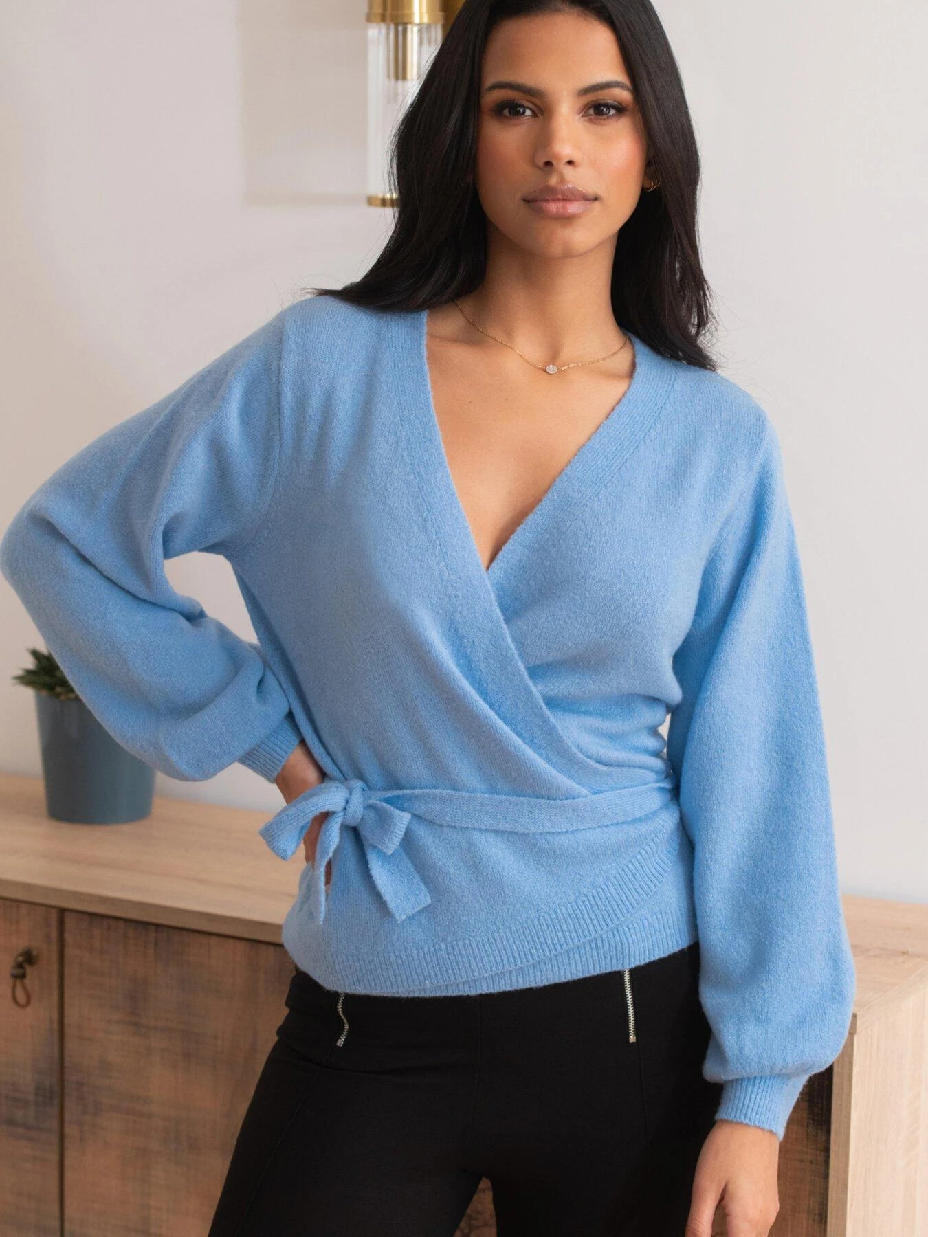 Pour Moi Elle Knit Ballet Top - Light Blue 5 Pour Moi Elle Knit Ballet Top - Light Blue - Image 3