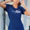 Pour Moi Energy Logo Short Sleeved Top -Modish Muse 10E76 SQ1 0000000354 DARK BLUE MDf