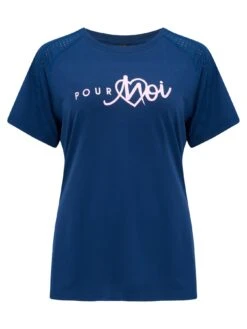 Pour Moi Energy Logo Short Sleeved Top -Modish Muse 10E76 SQ4 0000000354 DARK BLUE MDd