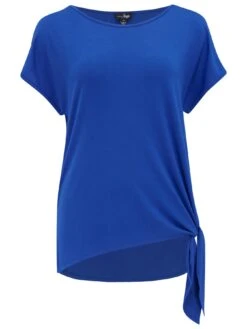 Pour Moi Energy Tie Side Short Sleeve Yoga Top - Blue 8 Pour Moi Energy Tie Side Short Sleeve Yoga Top - Blue -Modish Muse 10FBZ SQ5 0000000020 BLUE MDd1