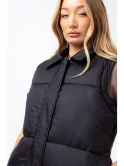 Hype Womens Sleeveless Woven Label Scribble Jacket - Black -Modish Muse 10GTI SQ5 0000000004 BLACK MDd1