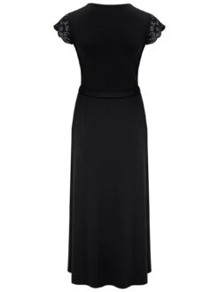 Pour Moi Julie Slinky Recycled Jersey Lace Trim Midi Dress -Modish Muse 10HFR SQ5 0000000004 BLACK MDd1