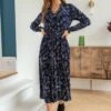 Pour Moi Bridget Slinky Jersey Long Sleeve Midi Dress - Multi -Modish Muse 10Z14 SQ1 0000000029 MULTI MDf