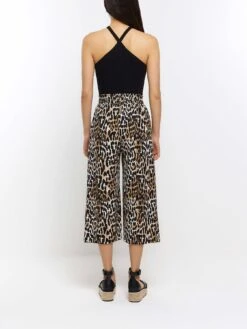River Island Animal Print Wide Leg Trousers -Modish Muse 10ZAG SQ2 0000000067 CREAM MDb