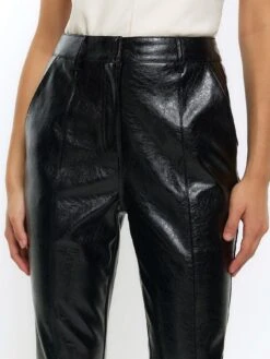 River Island Faux Leather Split Hem Trousers -Modish Muse 112SB SQ4 0000000004 BLACK MDd