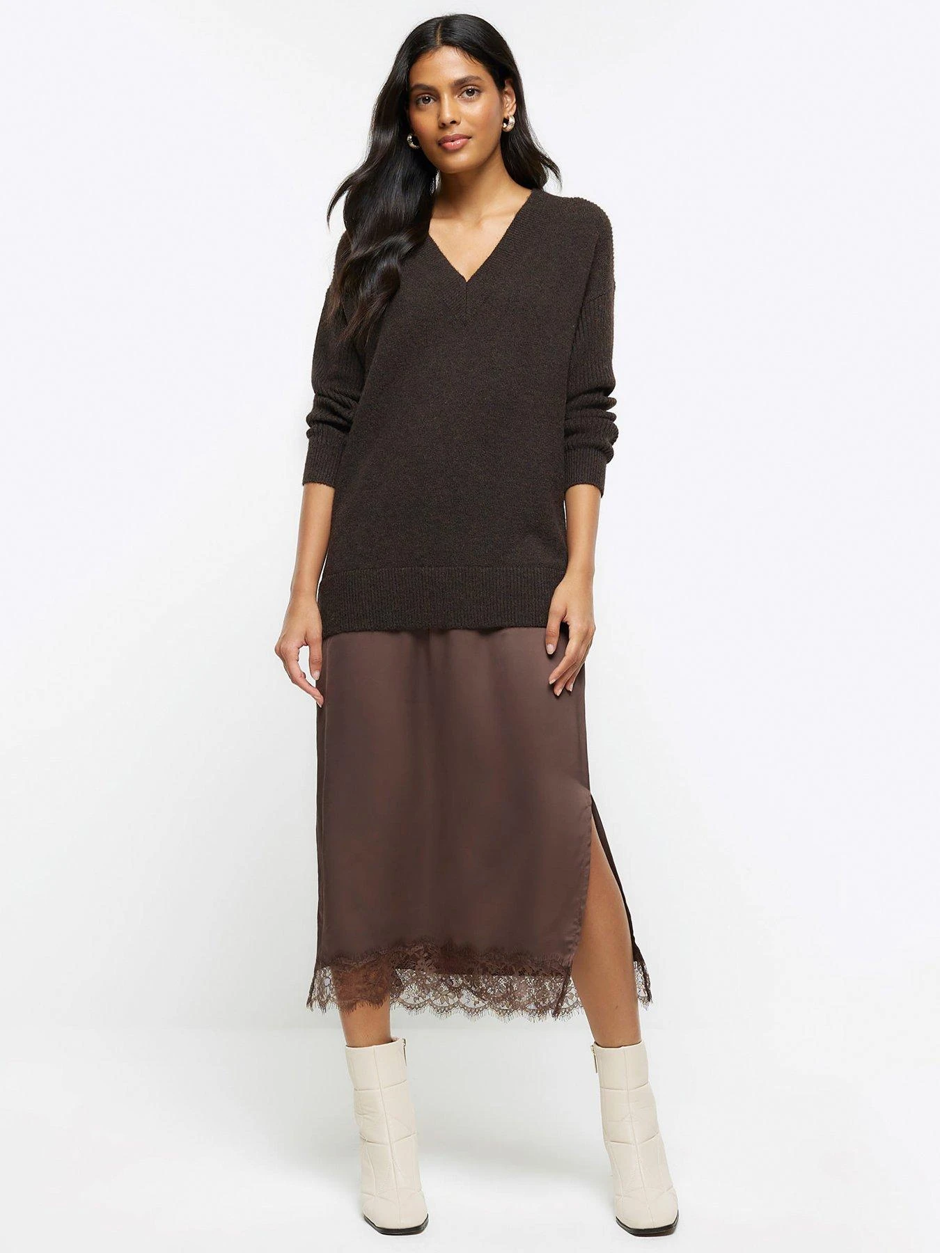 River Island Satin Jumper Midi Dress 3 River Island Satin Jumper Midi Dress