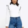 River Island Frill Detail Jumper -Modish Muse 1137D SQ1 0000000067 CREAM MDf