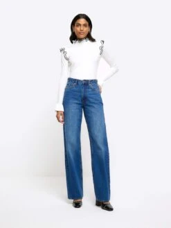 River Island Frill Detail Jumper -Modish Muse 1137D SQ3 0000000067 CREAM MDo