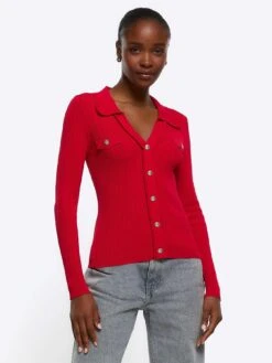 River Island Knitted Scallop Hem Jumper