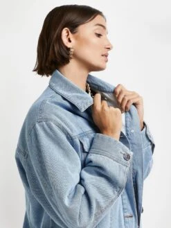 River Island Faux Fur Denim Trucker Jacket - Mid Denim 9 River Island Faux Fur Denim Trucker Jacket - Mid Denim -Modish Muse TQGPV SQ4 0000000969 MID DENIM MDd