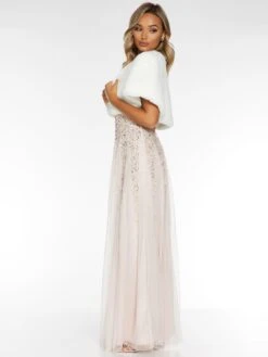 Quiz Faux Fur Wrap -Modish Muse TWMD7 SQ3 0000000013 WHITE MDo