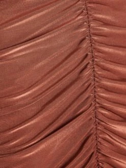 Quiz V Neck Ruched Mini Dress -Modish Muse UCYA4 SQ4 0000000948 DARK ORANGE MDd