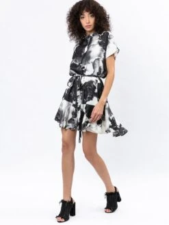 Religion Perennial Print Amber Dress - Black/White