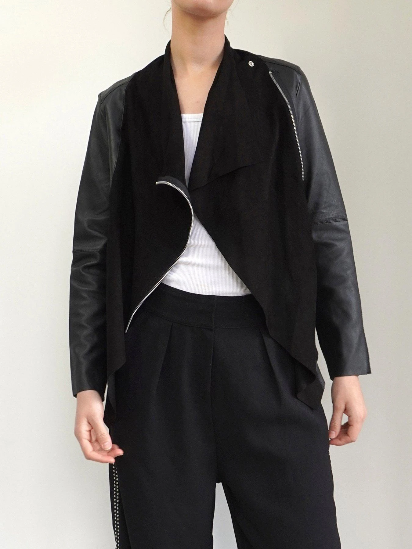 Religion Waterfall Leather And Suede Jacket -Black 3 Religion Waterfall Leather And Suede Jacket -Black