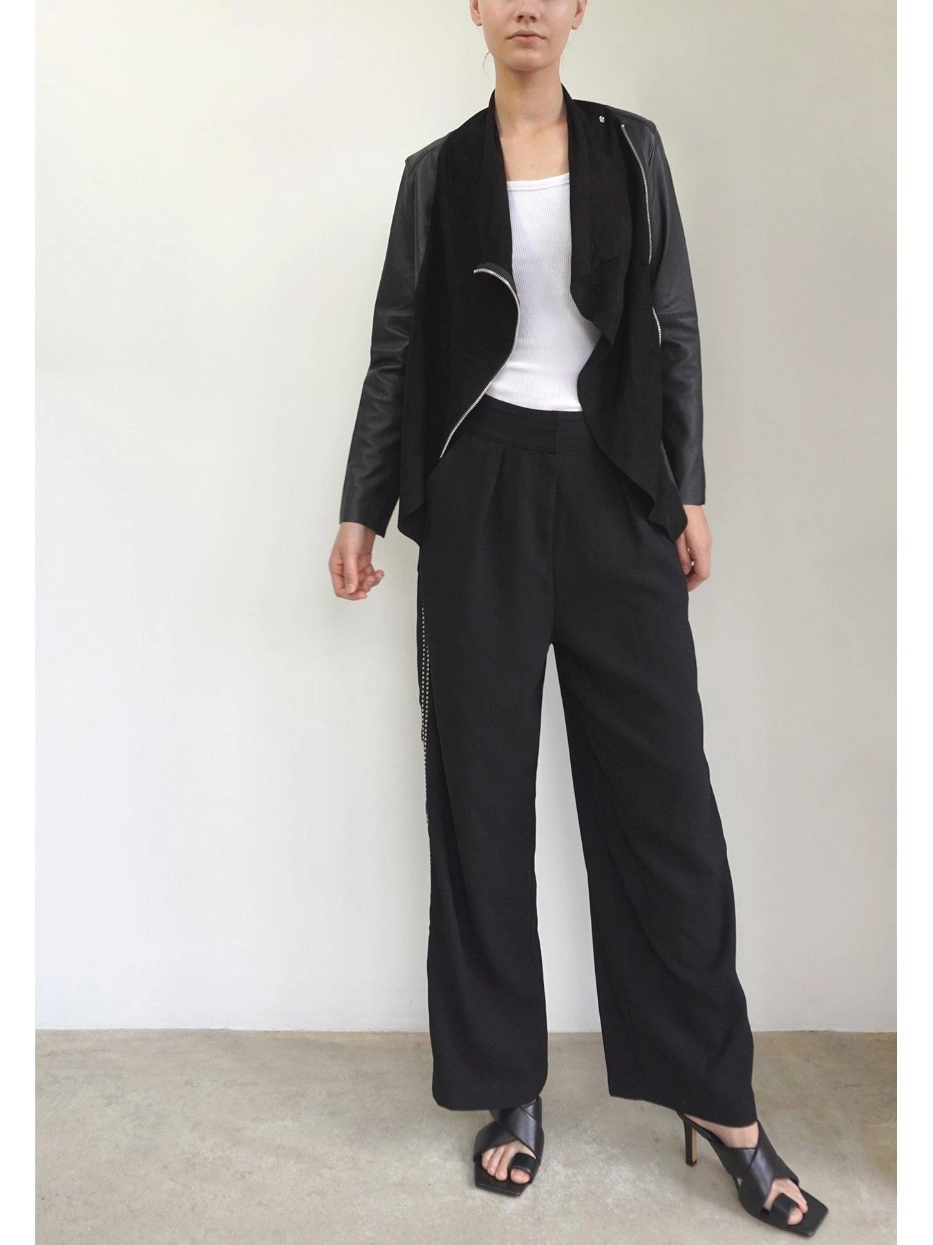 Religion Waterfall Leather And Suede Jacket -Black 5 Religion Waterfall Leather And Suede Jacket -Black - Image 3