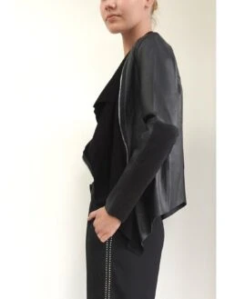 Religion Waterfall Leather And Suede Jacket -Black 12 Religion Waterfall Leather And Suede Jacket -Black -Modish Muse UM37F SQ5 0000000004 BLACK MDd1