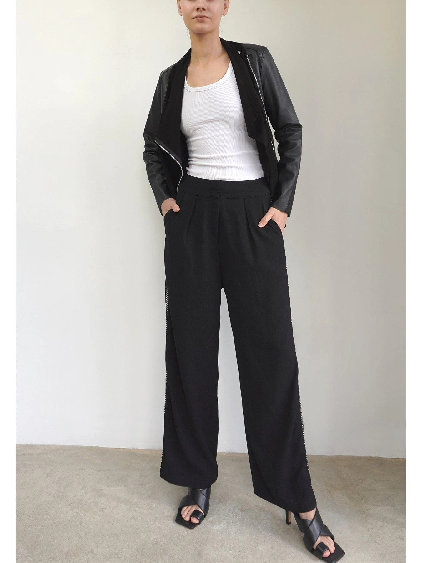 Religion Waterfall Leather And Suede Jacket -Black 8 Religion Waterfall Leather And Suede Jacket -Black - Image 6