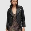 AllSaints Balfern Gold Biker -Modish Muse UVB9A SQ1 0000000004 BLACK MDf
