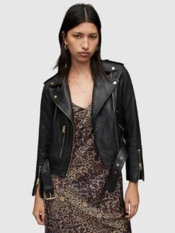 AllSaints Balfern Gold Biker