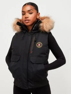 Zavetti Canada Gabellia Hooded Gilet-Black