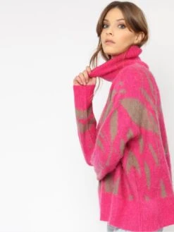 Religion Abstract Fluffy Jumper- Pink 9 Religion Abstract Fluffy Jumper- Pink -Modish Muse UZHA5 SQ4 0000000063 PINK MDd