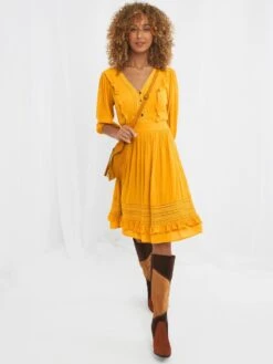 Joe Browns Chloe's Favourite Mini Dress -ochre -Modish Muse V4D5V SQ3 0000000076 YELLOW MDo