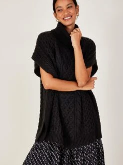 Monsoon Tabbard Poncho - Black