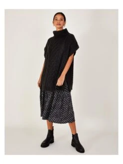 Monsoon Tabbard Poncho - Black -Modish Muse V4HD8 SQ3 0000000004 BLACK MDo