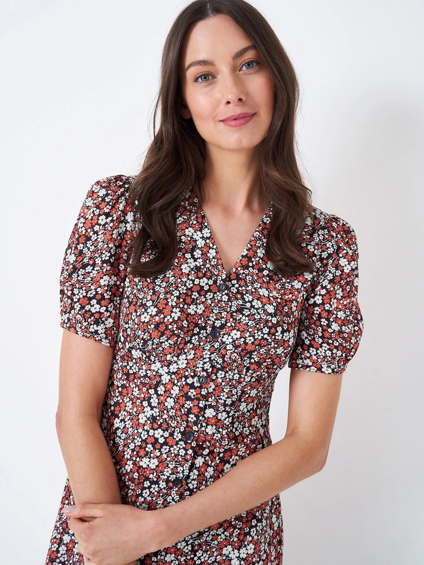 Crew Clothing Laura Floral Dress - Black 5 Crew Clothing Laura Floral Dress - Black - Image 3