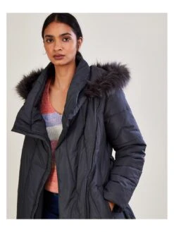 Monsoon Vera Vertical Stitch Padded - Charcoal -Modish Muse V63QR SQ4 0000000071 CHARCOAL MDd