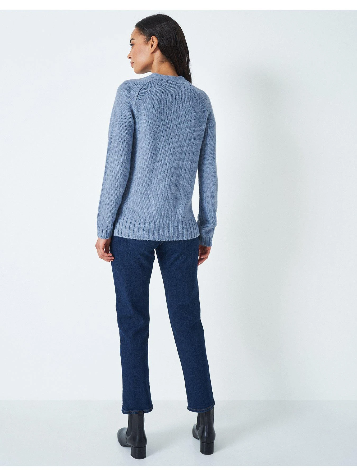 Crew Clothing Short Button Detail Cardigan - Blue 4 Crew Clothing Short Button Detail Cardigan - Blue - Image 2