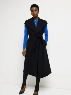 River Island Belted Gilet - Black -Modish Muse V9O1P SQ3 0000000004 BLACK MDo