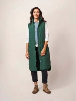White Stuff Maddison Quilted Gilet - Green