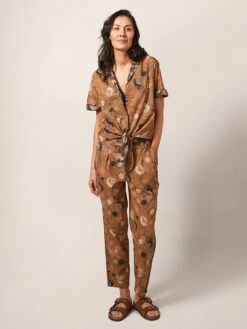 White Stuff Paige Printed Trouser -orange