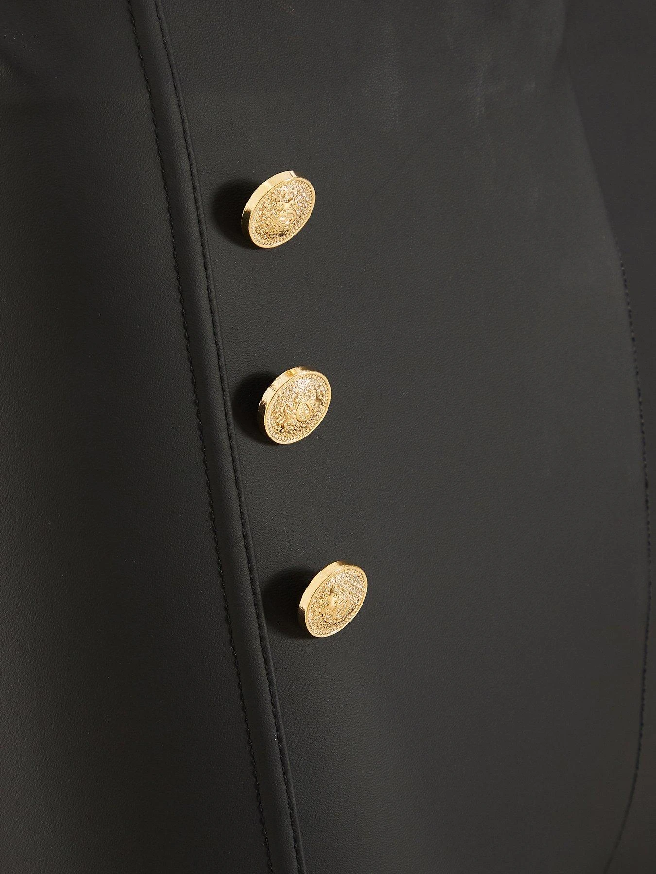 Quiz High Waisted Button Leggings - Black 8 Quiz High Waisted Button Leggings - Black - Image 6