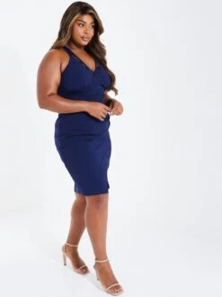 Quiz Curve Curve Lace Midi Dress -Modish Muse VALM5 SQ3 0000000354 DARK BLUE MDo