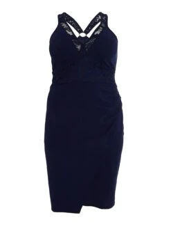 Quiz Curve Curve Lace Midi Dress -Modish Muse VALM5 SQ4 0000000354 DARK BLUE MDd