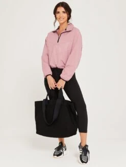 Lucy Mecklenburgh Crinkle Nylon Track Overhead Jacket - Pink -Modish Muse VB87X SQ3 0000000063 PINK MDo