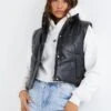 Quiz Short Faux Leather Gilet -Modish Muse VB8YY SQ1 0000000004 BLACK MDf