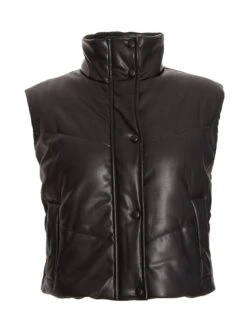 Quiz Short Faux Leather Gilet -Modish Muse VB8YY SQ4 0000000004 BLACK MDd