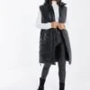 Quiz Long Faux Leather Gilet -Modish Muse VB8YZ SQ1 0000000004 BLACK MDf