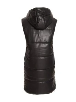 Quiz Long Faux Leather Gilet -Modish Muse VB8YZ SQ5 0000000004 BLACK MDd1